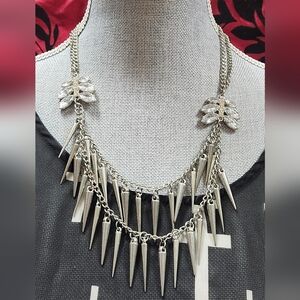 Chic Silver Spike Necklace